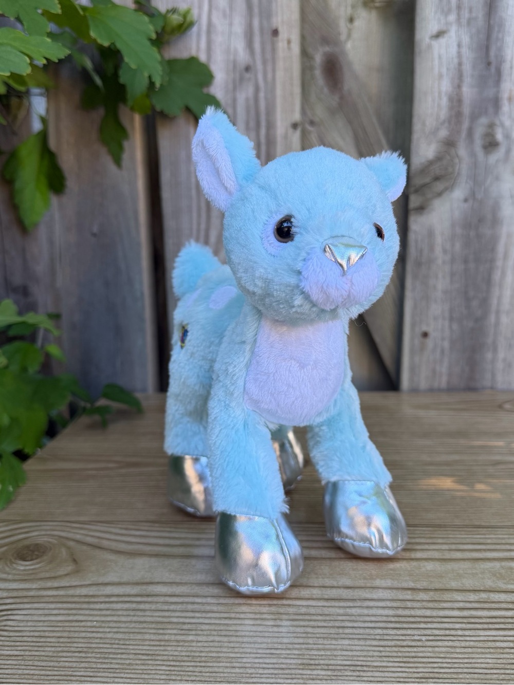 Webkinz Ganz Winter Fawn HM605 Blue Deer Silver Paw Plush Stuffed Animal No Code